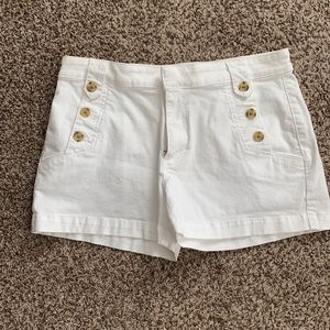 White denim shorts